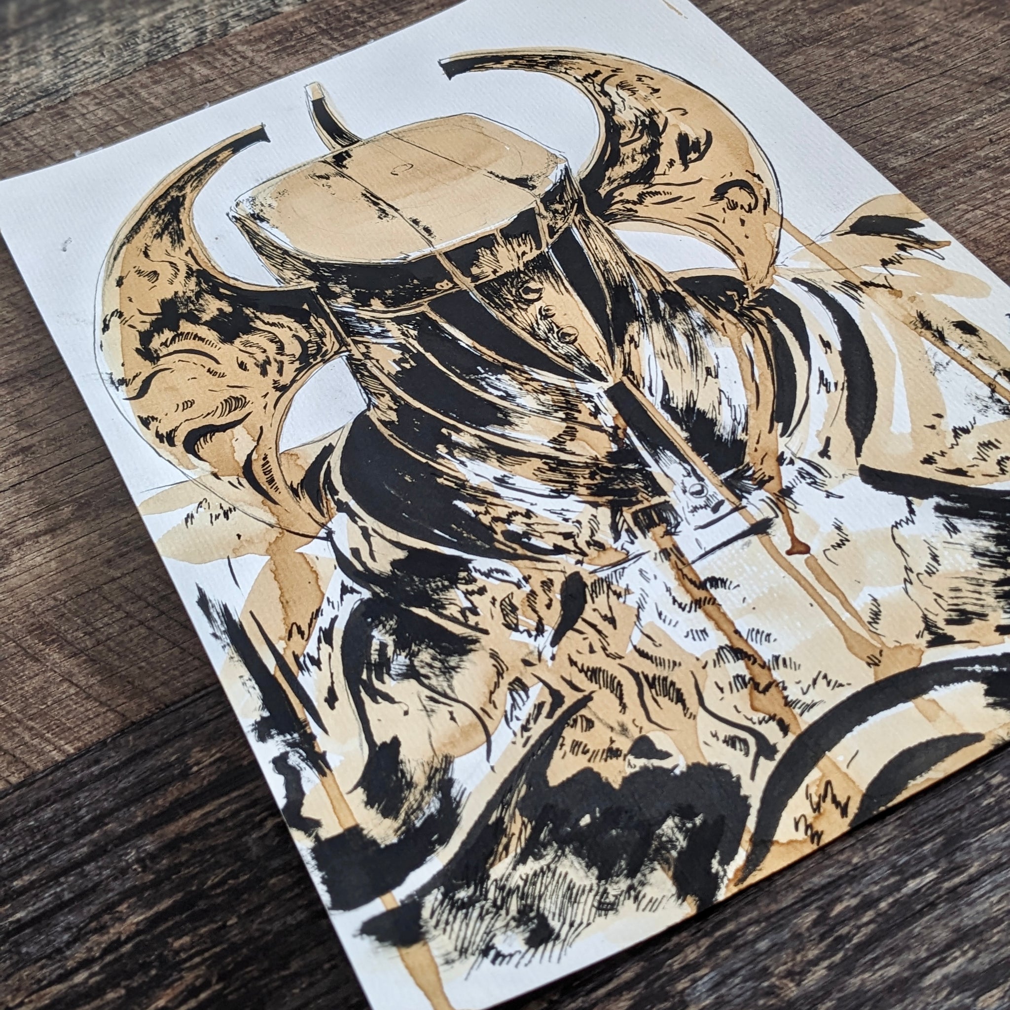 Coffee Painting - Bastard Knight
