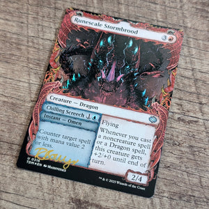 MTG - Runescale Stormbrood, Limited Edition Holographic Massiveface Art MTG - Runescale Stormbrood, Limited Edition Holographic Massiveface Art